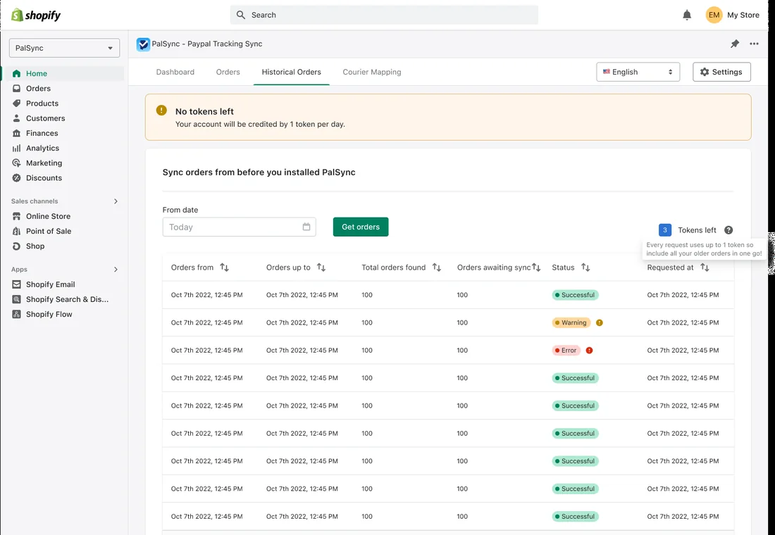 Nachsync alter Bestellungen bis 365 Tage mit 1 Klick